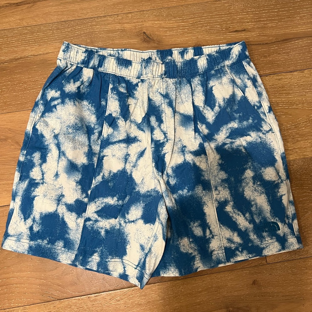 The North Face Blue and White Men Shorts